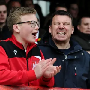 Bristol City Fans in Action Print - Championship Match at Griffin Park