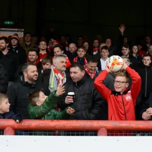 Bristol City Fans in Action Print at Griffin Park
