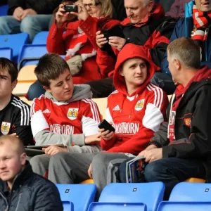 Bristol City Fans in Action Print at Shrewsbury Town's New Meadow Bristol City Fans in Action Print at Shrewsbury Town's New Meadow