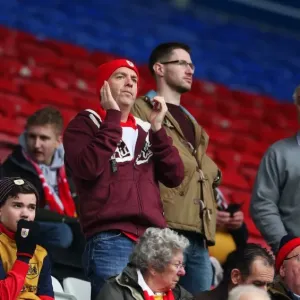 Bristol City Fans in Action at Wigan's DW Stadium