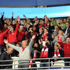 Bristol City Fans at Cardiff City Stadium during Cardiff City vs. Bristol City Championship Match, October 2015