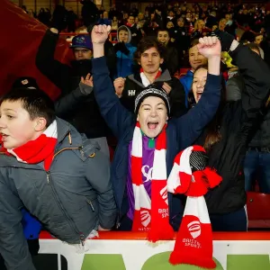 Bristol City Fans Celebrate 1-1 Draw (5-3 Agg.), Securing a Spot at Wembley
