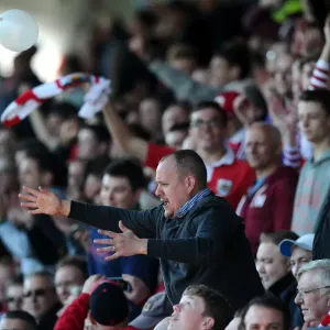 Bristol City Fans Celebrate at Chesterfield's Proact Stadium, League One Football Match - 25/04/2015