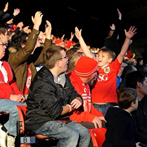 Bristol City Fans Cheer on Their Team against Preston North End, Ashton Gate Stadium, 2014