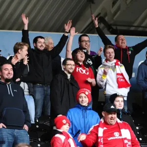 Bristol City Fans Cheering at KC Stadium during Sky Bet Championship Match against Hull City, 2016