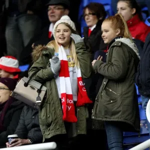 Bristol City Fans Cheering at Madejski Stadium during Sky Bet Championship Match, 2016