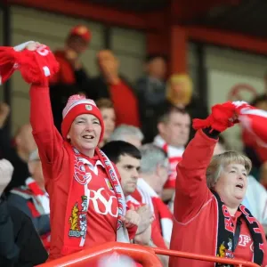 Bristol City Fans Cheering During Warm-Up at Ashton Gate Stadium, 07-04-2015 (Bristol City v Swindon Town, Sky Bet League One) Bristol City Fans Cheering During Warm-Up at Ashton Gate Stadium, 07-04-2015 (Bristol City v Swindon Town, Sky Bet League One)