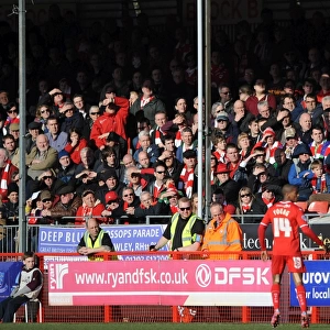 Bristol City Fans at Crawley Town's Broadfield Stadium, Sky Bet League One Match, 07.03.2015