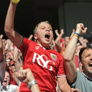 Bristol City Fans Euphoria Print - Ashton Gate Stadium Scene Bristol City Fans Euphoria Print - Ashton Gate Stadium Scene