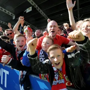 Bristol City Fans Excitement at Proact Stadium during Chesterfield vs. Bristol City Match, League One 2015