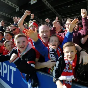 Bristol City Fans Exuberance at Proact Stadium during Chesterfield vs. Bristol City Match, League One 2015