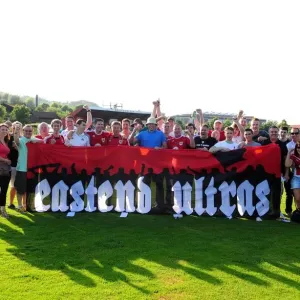 Bristol City Fans with their flag
