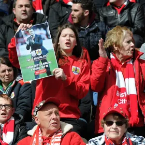 Bristol City Fans in Full Force Print at Deepdale Stadium