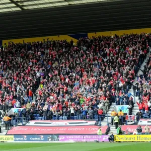 Bristol City Fans in Full Force Print at Deepdale Stadium