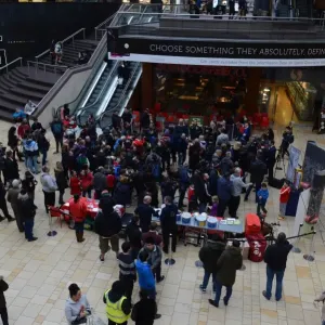 Bristol City Fans Gather at Cabot Circus Print Bristol City Fans Gather at Cabot Circus Print