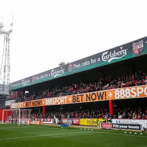 Bristol City Fans at Griffin Park, 2017: A Sea of Passion during Brentford vs. Bristol City Championship Match