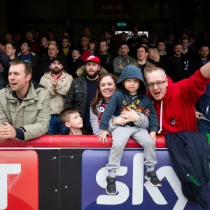 Bristol City Fans at Griffin Park Cheering Loudly during Brentford vs. Bristol City Championship Match, April 2017
