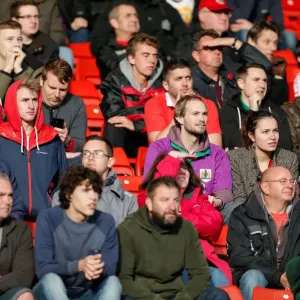 Bristol City Fans Show Nervous Anticipation at Barnsley vs. Bristol City Football Match, October 2014 Bristol City Fans Show Nervous Anticipation at Barnsley vs. Bristol City Football Match, October 2014