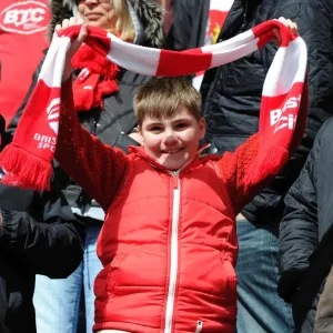 Print of a passionate Bristol City fan at Deepdale