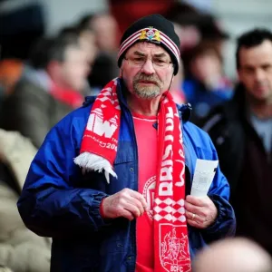 Bristol City Fan's Passionate Support at Blackpool vs. Bristol City, Npower Championship (2013)