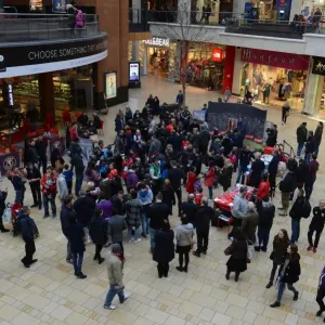 Bristol City Fans Rally at Cabot Circus Print Bristol City Fans Rally at Cabot Circus Print