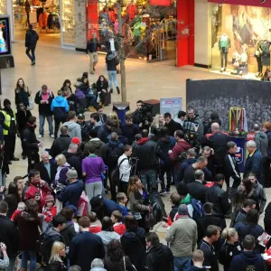 Bristol City Fans Rally Print at Cabot Circus Bristol City Fans Rally Print at Cabot Circus