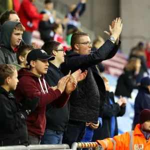 Bristol City Fans Rally at DW Stadium during Sky Bet Championship Match vs. Wigan Athletic (11 March 2017)