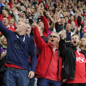 Bristol City Fans at St. Andrews Stadium during Birmingham City vs. Bristol City Championship Match, September 12, 2015 Bristol City Fans at St. Andrews Stadium during Birmingham City vs. Bristol City Championship Match, September 12, 2015