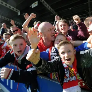 Bristol City Fans Thrilling Away Day at Proact Stadium (April 2015)