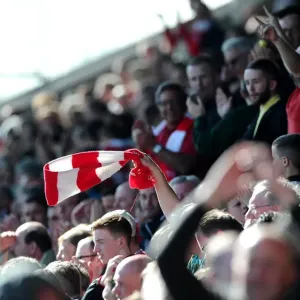 Bristol City Fans Triumphant Celebration at Chesterfield's Proact Stadium during Sky Bet League One Match, 2015