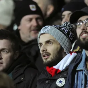 Print of Bristol City fans watching a match at The Hawthorns