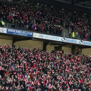 Bristol City Fans Wave Scarves at MK Dons Match, February 2015 Bristol City Fans Wave Scarves at MK Dons Match, February 2015