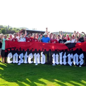 Bristol City Fans Waving Their Flag at Helsingborgs IF Match