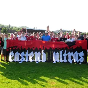 Bristol City Fans Waving Their Iconic Flag at Helsingborgs IF Match