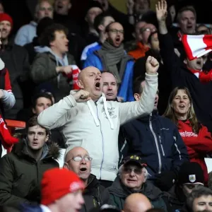 Bristol City Fans Celebrating Aden Flint's Goal Print