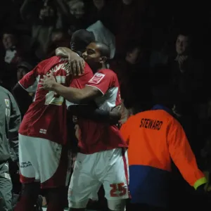 Bristol City FC Print: Euphoric Team Celebration after Victory over Watford Bristol City FC Print: Euphoric Team Celebration after Victory over Watford