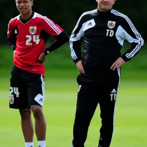 Bristol City FC Print: Tony Docherty and Bobby Reid in Training