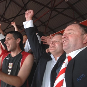 Bristol City FC: Gary Johnson and Steve Lansdown Celebrate Promotion to Championship