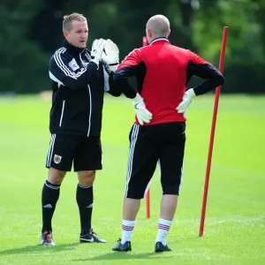 Bristol City FC: Goalkeepers Lee Kendall and Frank Fielding in Pre-Season Training