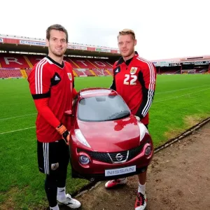 Bristol City FC Goalkeepers Tom Heaton and Dean Gerken with Baby Duke Print