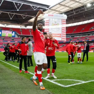 Bristol City FC: Jay Emmanuel-Thomas Selfie Celebration after 2-0 Johnstones Paint Trophy Win vs Walsall