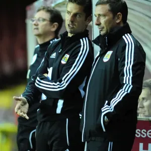 Bristol City FC: Manager Derek McInnes and U21 Boss Alex Russell Discuss Team Strategies during Training Session (Bristol City U21s vs Brentford U21s, 04/09/2012) Bristol City FC: Manager Derek McInnes and U21 Boss Alex Russell Discuss Team Strategies during Training Session (Bristol City U21s vs Brentford U21s, 04/09/2012)