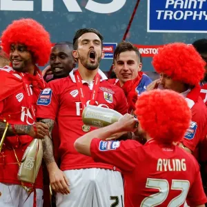 Bristol City FC: Marlon Pack Celebrates Johnstones Paint Trophy Victory over Walsall