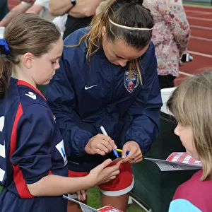 Bristol City FC: Natasha Harding of Bristol Academy Women Signs Autographs for Fans During BAWFC vs Manchester City Womens Match