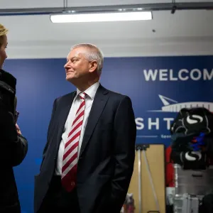 Bristol City FC: Steve Lansdown Watches Tensionally in New Tunnel Area during Bristol City vs Sheffield Wednesday Match, Sky Bet Championship, Ashton Gate Stadium