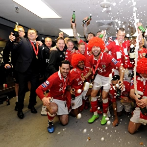 Bristol City FC: Triumphant in the Johnstone's Paint Trophy - Champagne Celebration in the Changing Room