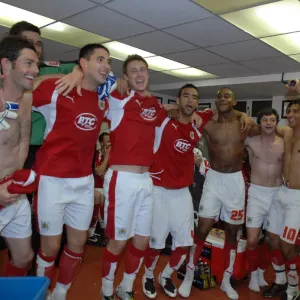 Bristol City FC Print: United in the Dressing Room Play-Off Battle
