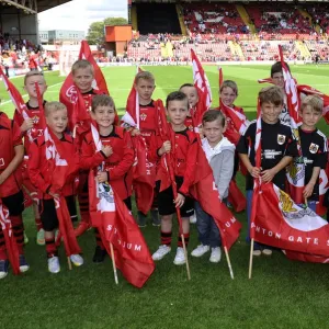 Bristol City Flagbearers in Action at Ashton Gate: Bristol City vs Colchester United, Sky Bet League One Bristol City Flagbearers in Action at Ashton Gate: Bristol City vs Colchester United, Sky Bet League One