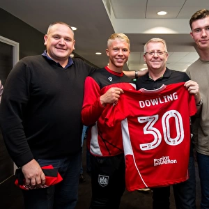 Bristol City Football Club: George Dowling Presents Sponsors with Signed Shirt after Championship Match vs. Birmingham City