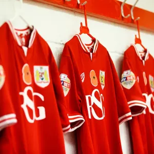 Bristol City Football Club Players' Poppy-Adorned Shirts Print